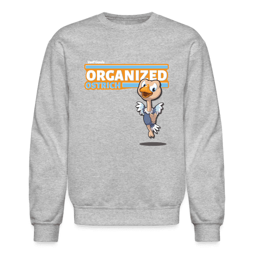 Organized Ostrich Character Comfort Adult Crewneck Sweatshirt - heather gray