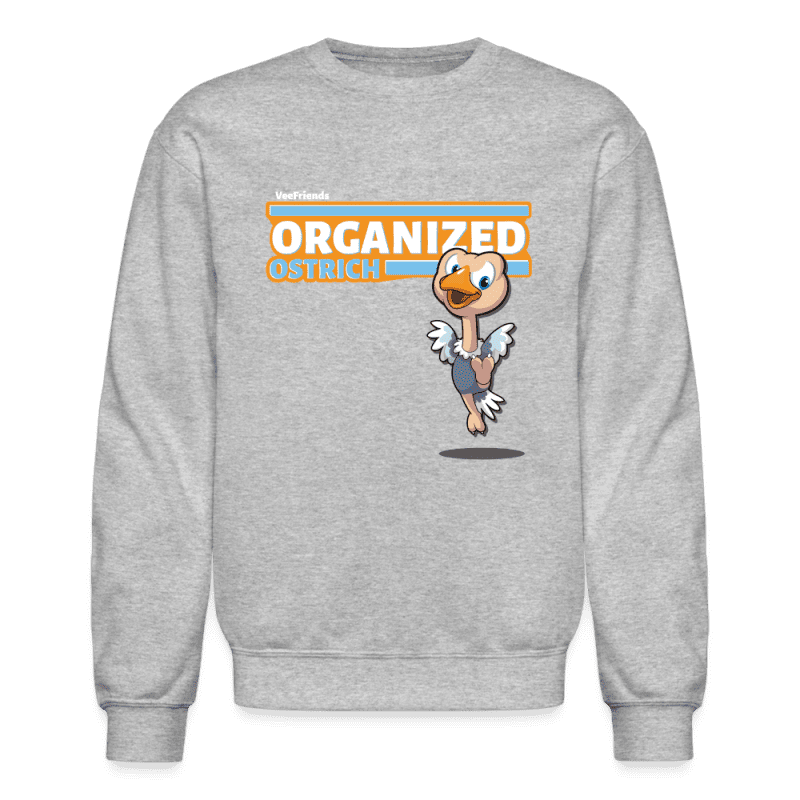 Organized Ostrich Character Comfort Adult Crewneck Sweatshirt - heather gray