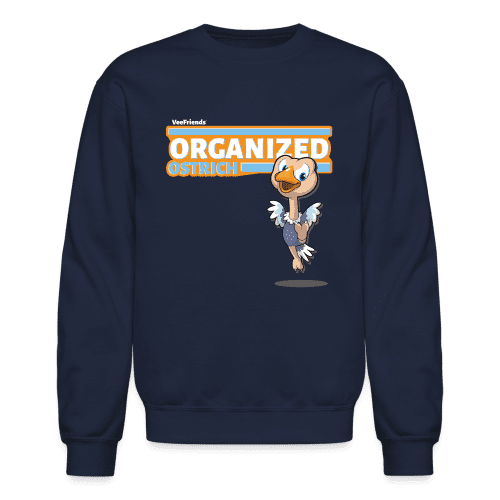 Organized Ostrich Character Comfort Adult Crewneck Sweatshirt - navy