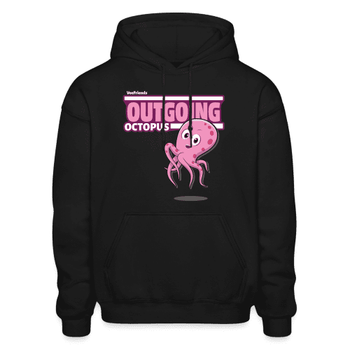 Outgoing Octopus Character Comfort Adult Hoodie - black