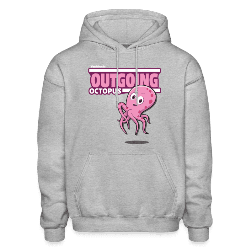 Outgoing Octopus Character Comfort Adult Hoodie - heather gray