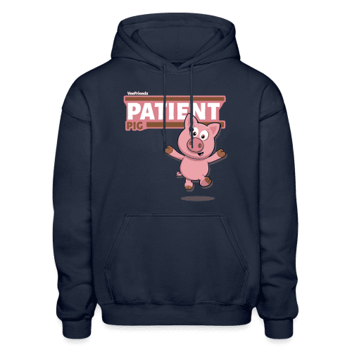 Patient Pig Character Comfort Adult Hoodie - navy