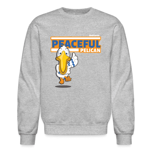 Peaceful Pelican Character Comfort Adult Crewneck Sweatshirt - heather gray