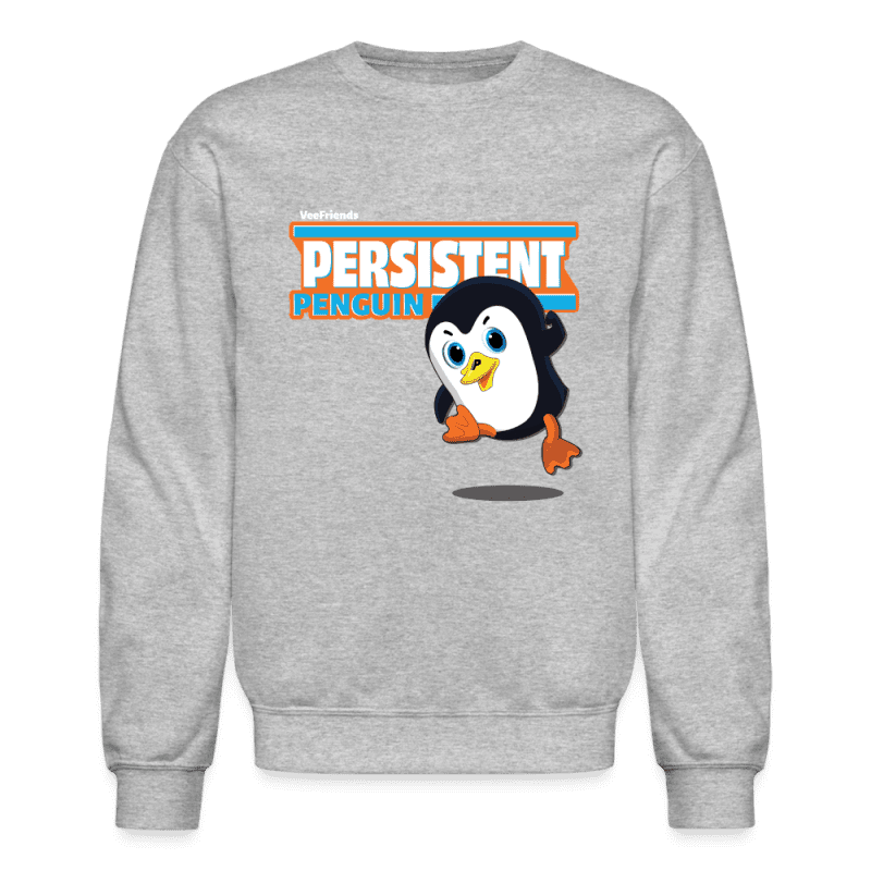 Persistent Penguin Character Comfort Adult Crewneck Sweatshirt - heather gray