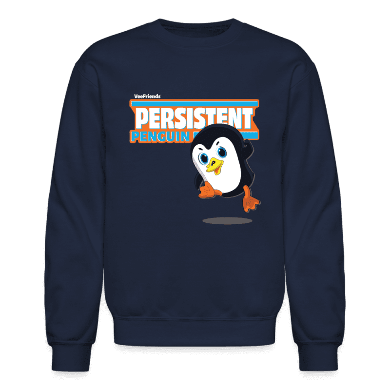 Persistent Penguin Character Comfort Adult Crewneck Sweatshirt - navy