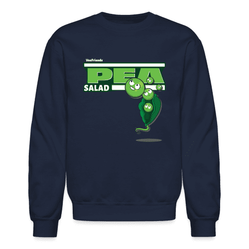 Pea Salad Character Comfort Adult Crewneck Sweatshirt - navy