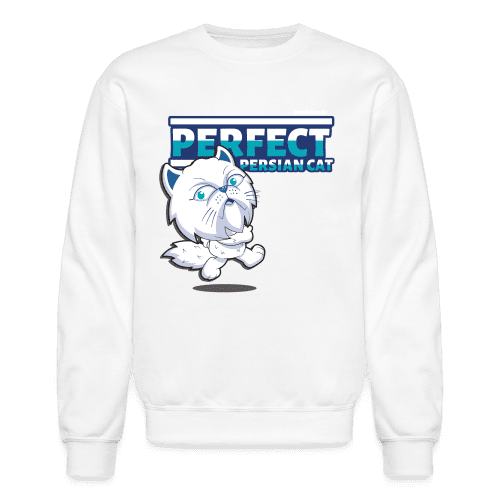 Perfect Persian Cat Character Comfort Adult Crewneck Sweatshirt - white