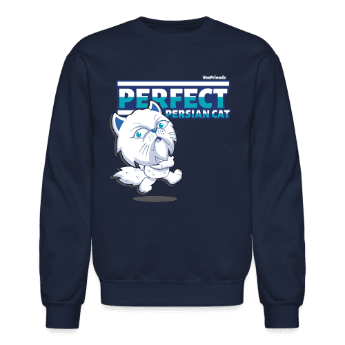 Perfect Persian Cat Character Comfort Adult Crewneck Sweatshirt - navy