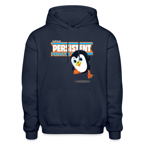 Persistent Penguin Character Comfort Adult Hoodie - navy