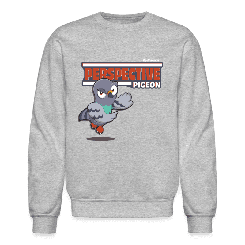 Perspective Pigeon Character Comfort Adult Crewneck Sweatshirt - heather gray