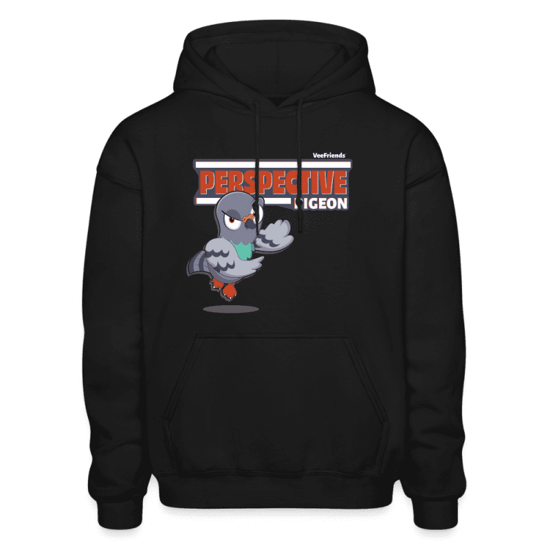 Perspective Pigeon Character Comfort Adult Hoodie - black