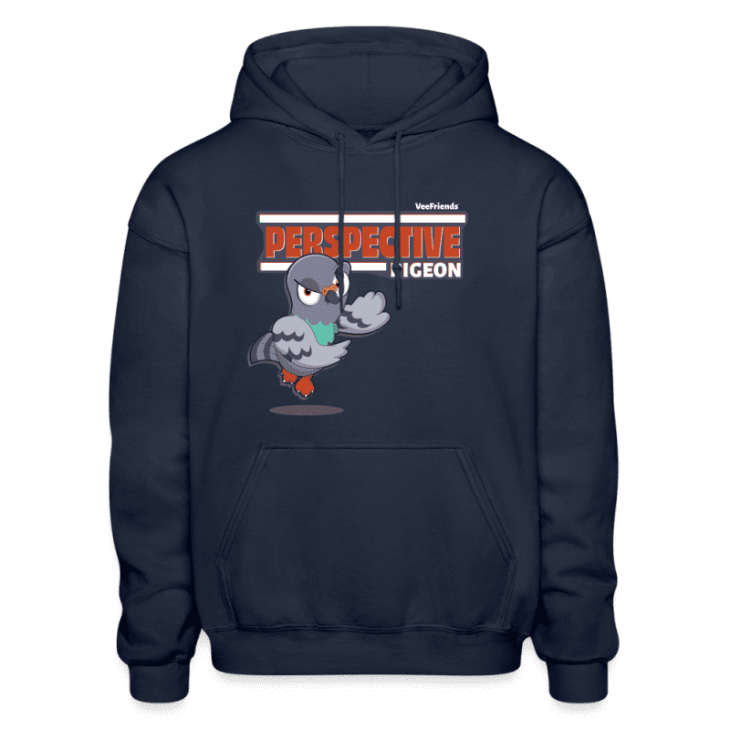 Perspective Pigeon Character Comfort Adult Hoodie - navy