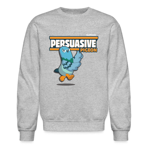 Persuasive Pigeon Character Comfort Adult Crewneck Sweatshirt - heather gray