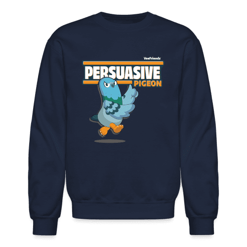 Persuasive Pigeon Character Comfort Adult Crewneck Sweatshirt - navy