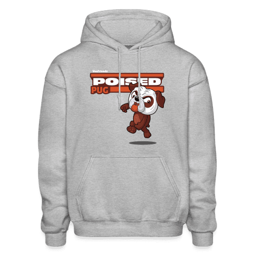 Poised Pug Character Comfort Adult Hoodie - heather gray