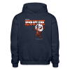 Poised Pug Character Comfort Adult Hoodie - navy