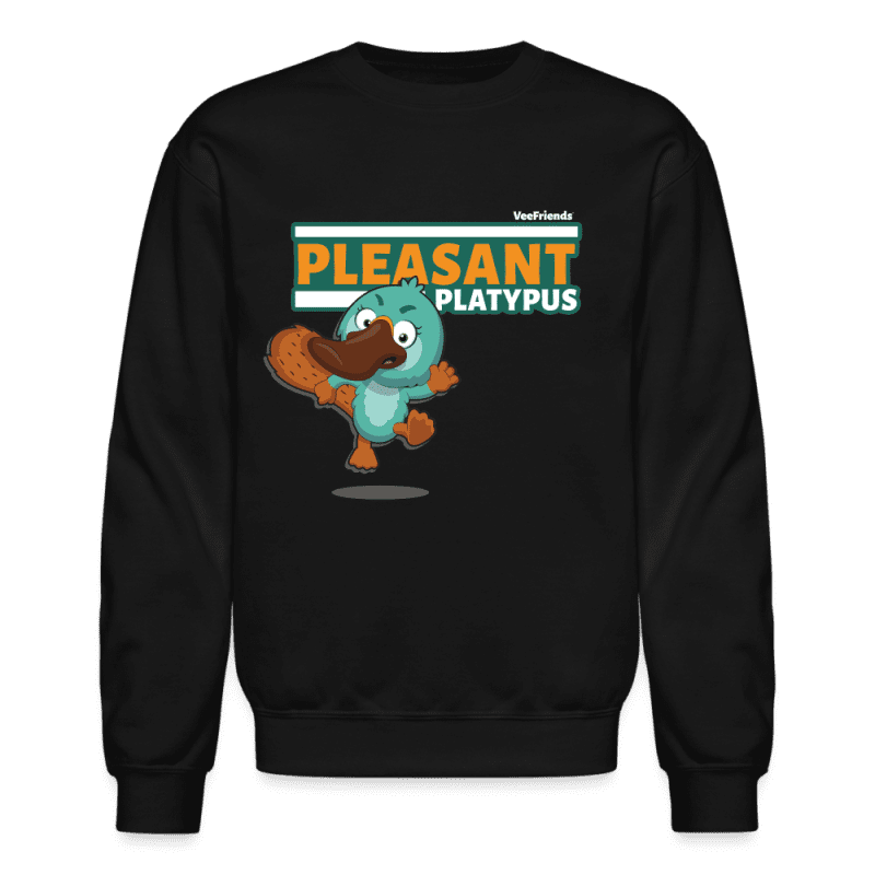 Pleasant Platypus Character Comfort Adult Crewneck Sweatshirt - black