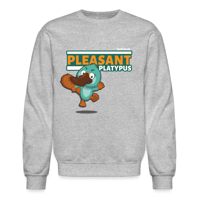 Pleasant Platypus Character Comfort Adult Crewneck Sweatshirt - heather gray