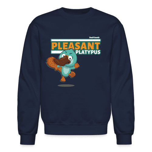 Pleasant Platypus Character Comfort Adult Crewneck Sweatshirt - navy