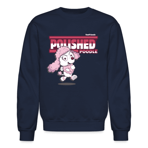 Polished Poodle Character Comfort Adult Crewneck Sweatshirt - navy