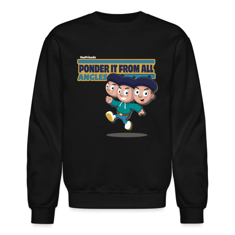 Ponder It From All Angles Character Comfort Adult Crewneck Sweatshirt - black