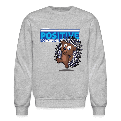 Positive Porcupine Character Comfort Adult Crewneck Sweatshirt - heather gray