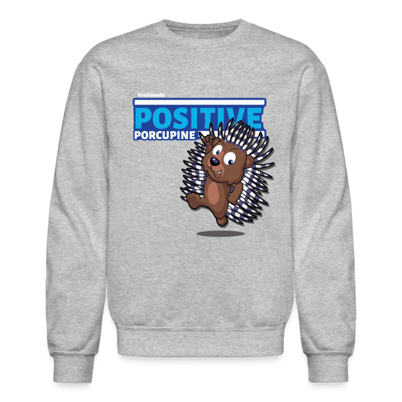 Positive Porcupine Character Comfort Adult Crewneck Sweatshirt - heather gray