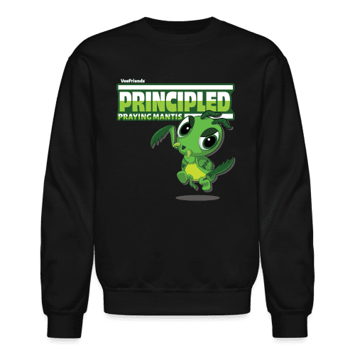 Principled Praying Mantis Character Comfort Adult Crewneck Sweatshirt - black