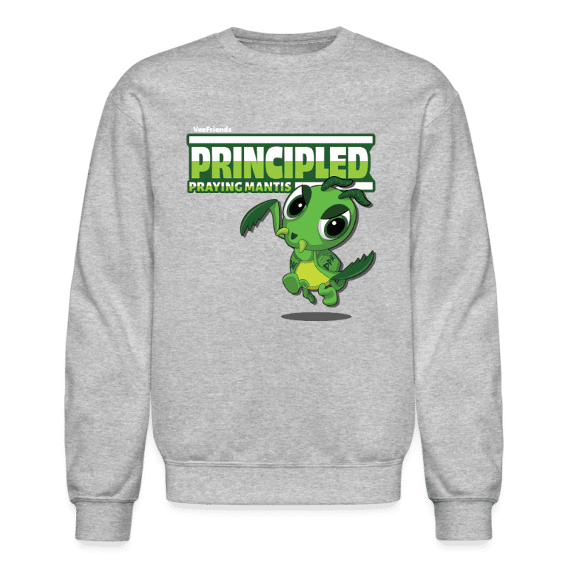 Principled Praying Mantis Character Comfort Adult Crewneck Sweatshirt - heather gray