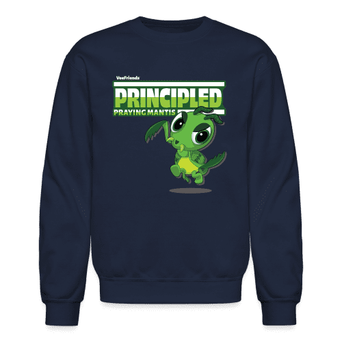 Principled Praying Mantis Character Comfort Adult Crewneck Sweatshirt - navy