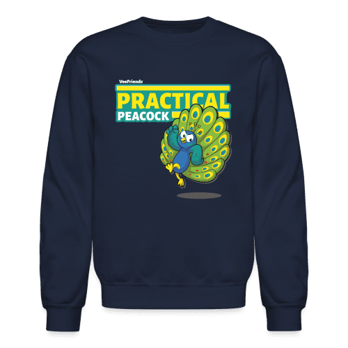 Practical Peacock Character Comfort Adult Crewneck Sweatshirt - navy