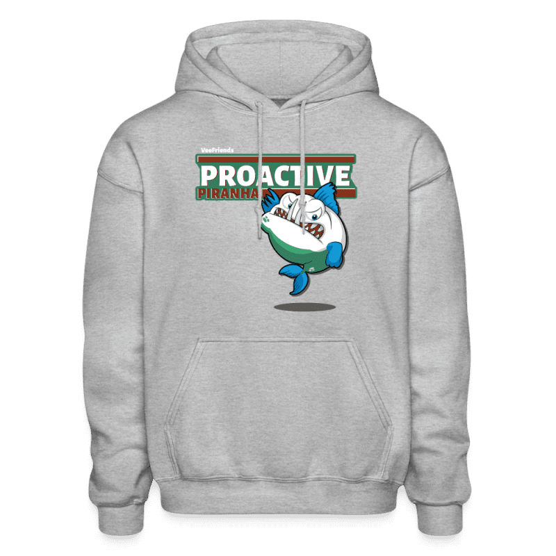 Proactive Piranha Character Comfort Adult Hoodie - heather gray