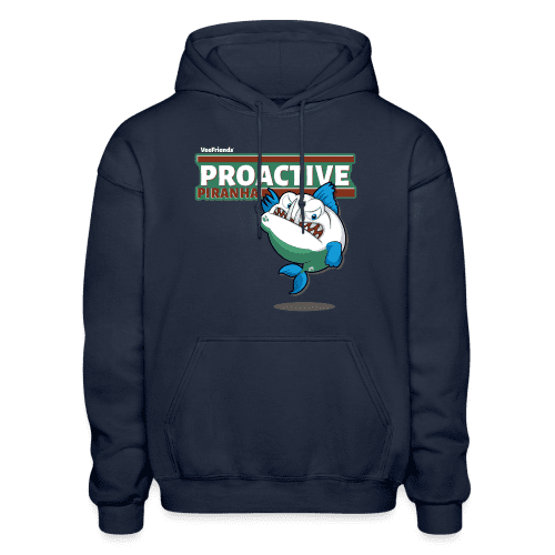 Proactive Piranha Character Comfort Adult Hoodie - navy