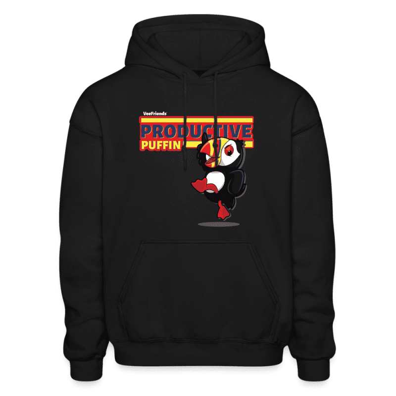 Productive Puffin Character Comfort Adult Hoodie - black