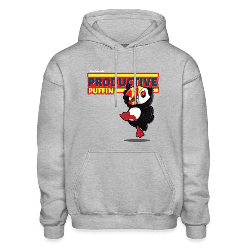 Productive Puffin Character Comfort Adult Hoodie - heather gray