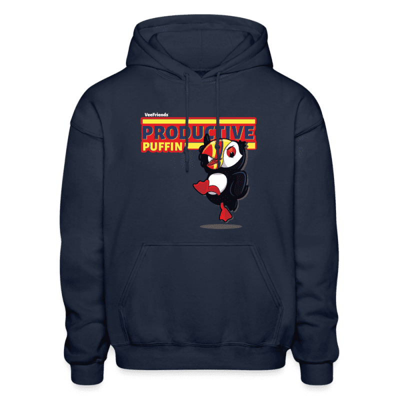 Productive Puffin Character Comfort Adult Hoodie - navy