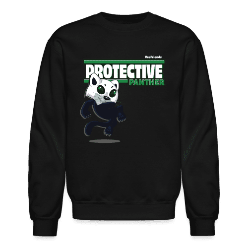 Protective Panther Character Comfort Adult Crewneck Sweatshirt - black