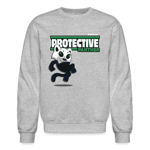 Protective Panther Character Comfort Adult Crewneck Sweatshirt - heather gray