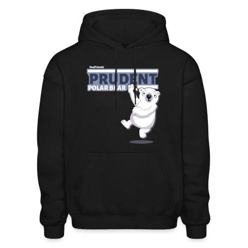 Prudent Polar Bear Character Comfort Adult Hoodie - black