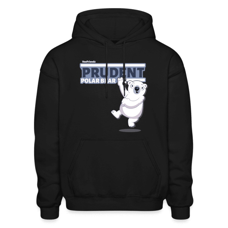 Prudent Polar Bear Character Comfort Adult Hoodie - black