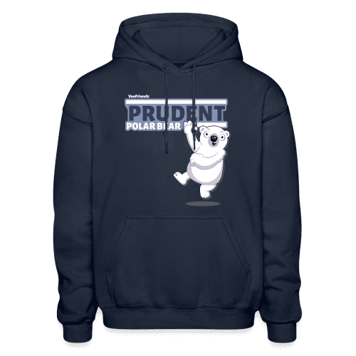 Prudent Polar Bear Character Comfort Adult Hoodie - navy