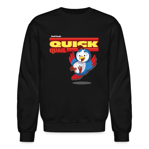 Quick Quail Character Comfort Adult Crewneck Sweatshirt - black