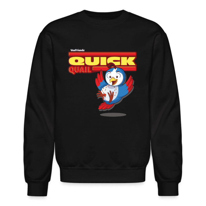 Quick Quail Character Comfort Adult Crewneck Sweatshirt - black