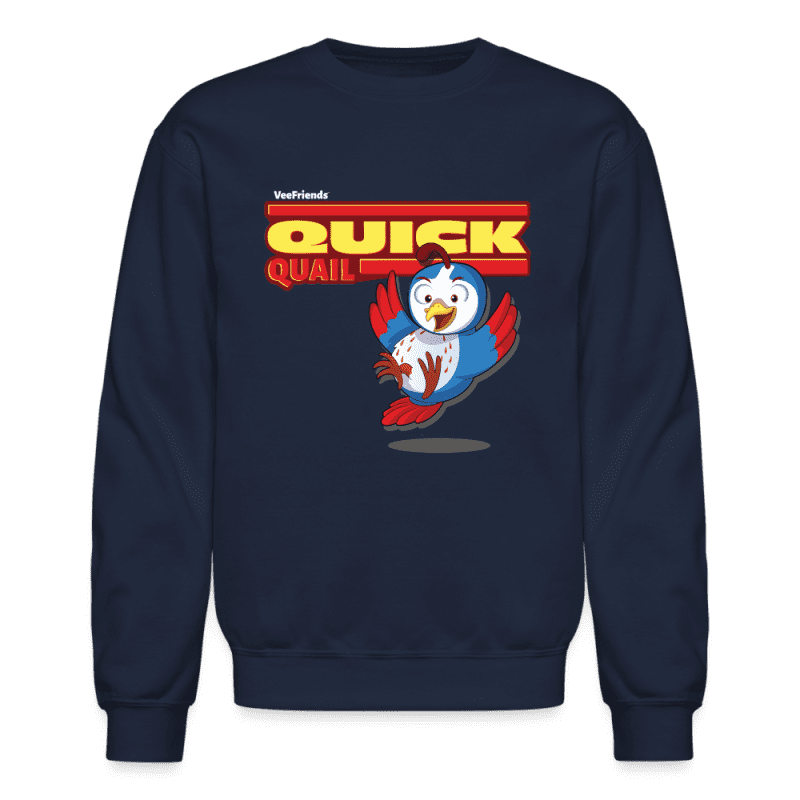 Quick Quail Character Comfort Adult Crewneck Sweatshirt - navy