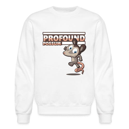 Profound Possum Character Comfort Adult Crewneck Sweatshirt - white