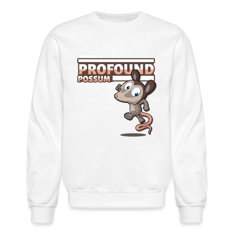 Profound Possum Character Comfort Adult Crewneck Sweatshirt - white