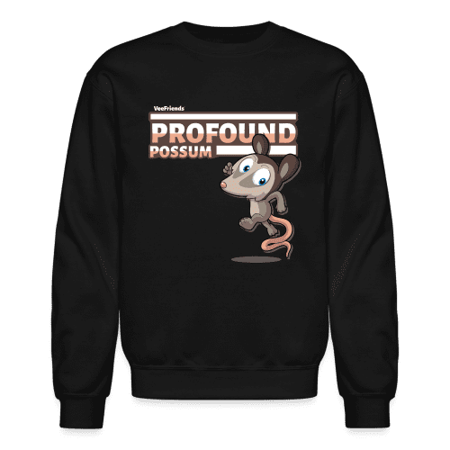 Profound Possum Character Comfort Adult Crewneck Sweatshirt - black