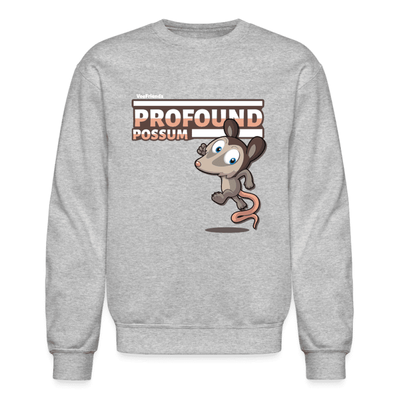 Profound Possum Character Comfort Adult Crewneck Sweatshirt - heather gray