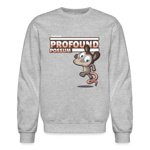 Profound Possum Character Comfort Adult Crewneck Sweatshirt - heather gray