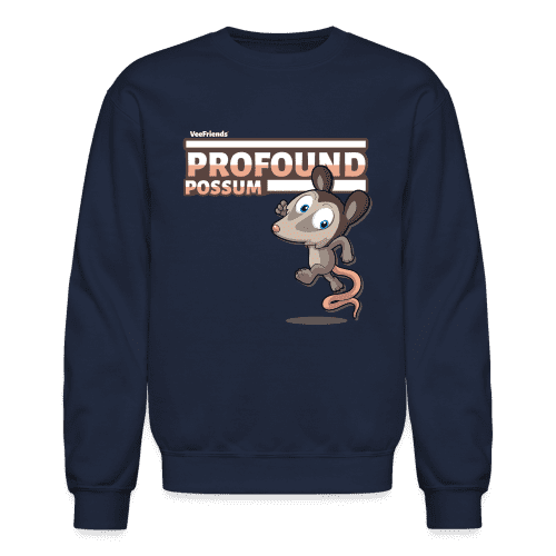 Profound Possum Character Comfort Adult Crewneck Sweatshirt - navy